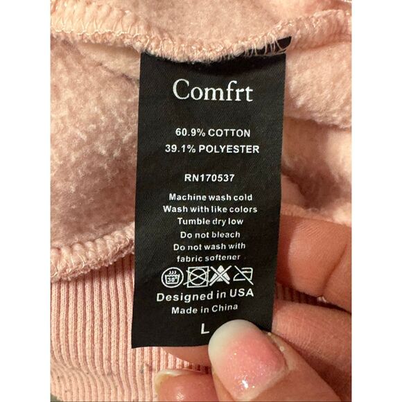 Comfrt Womes Pastel Edit Pullover Hoodie Sweatshirt Bubblegum Large - Picture 3 of 12